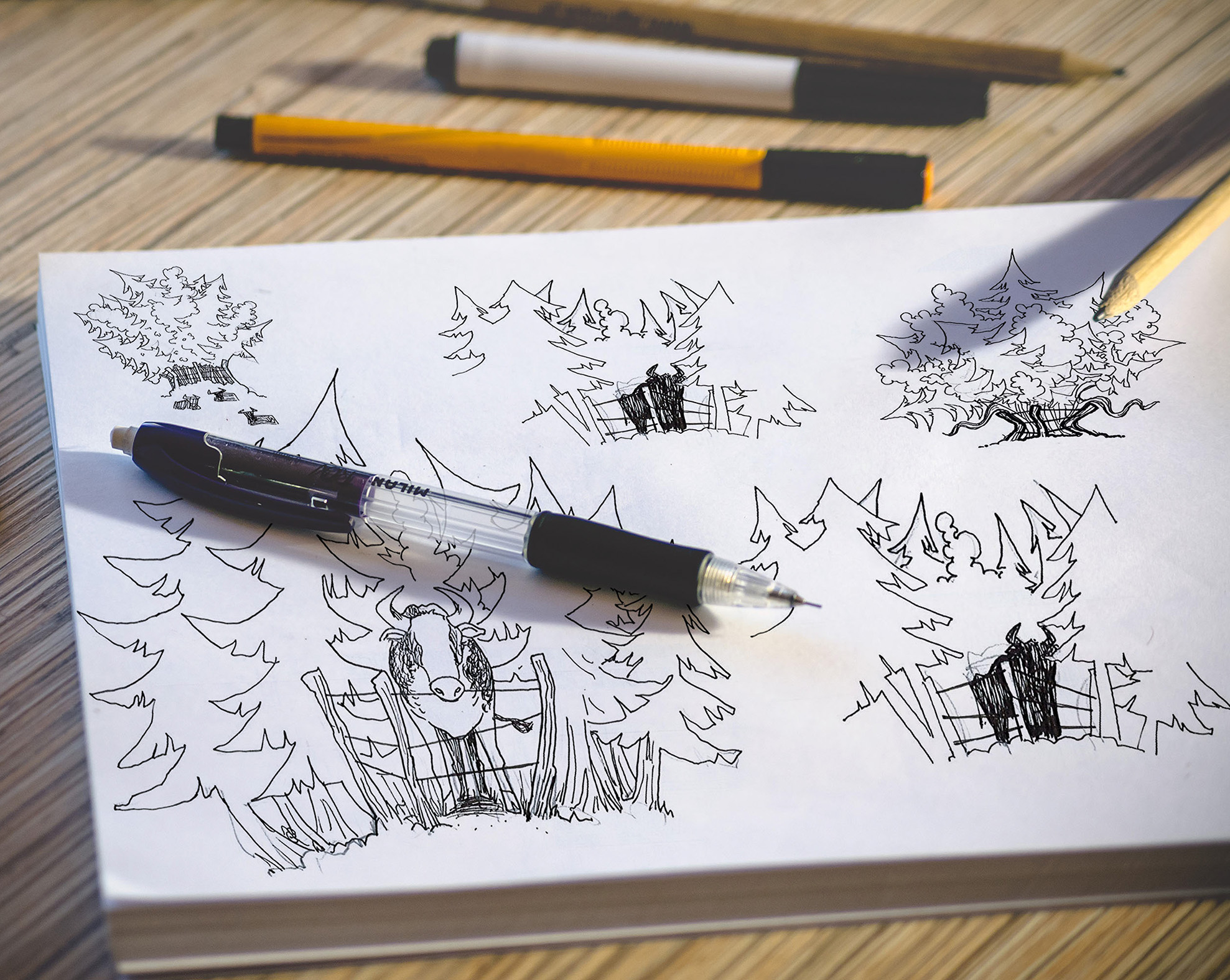 croquis habillé dans un mockup, réalisé par Emmanuel Passieux pour le projet COFORS 2019